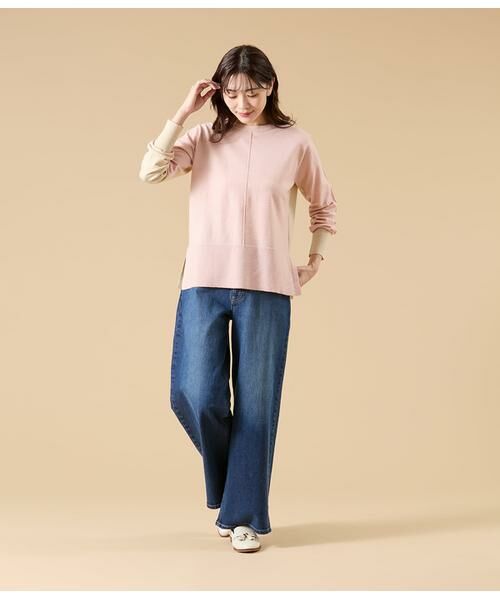 NEWYORKER / ニューヨーカー ニット・セーター | ウール天竺 バイカラーニットプルオーバー | 詳細12