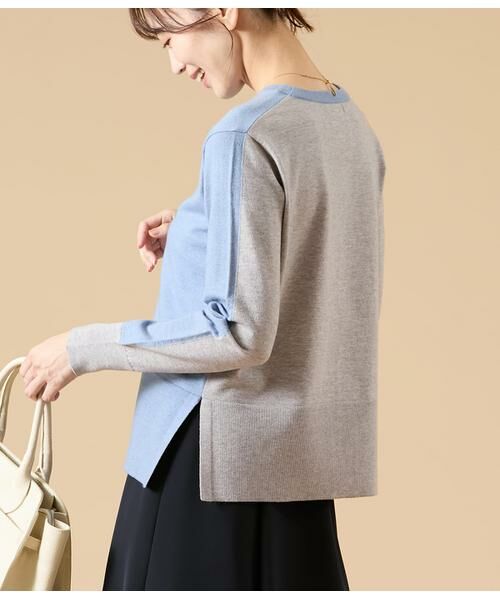 NEWYORKER / ニューヨーカー ニット・セーター | ウール天竺 バイカラーニットプルオーバー | 詳細2