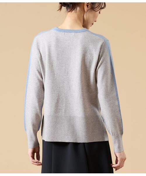 NEWYORKER / ニューヨーカー ニット・セーター | ウール天竺 バイカラーニットプルオーバー | 詳細3