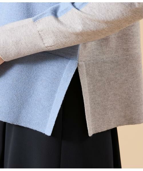 NEWYORKER / ニューヨーカー ニット・セーター | ウール天竺 バイカラーニットプルオーバー | 詳細5