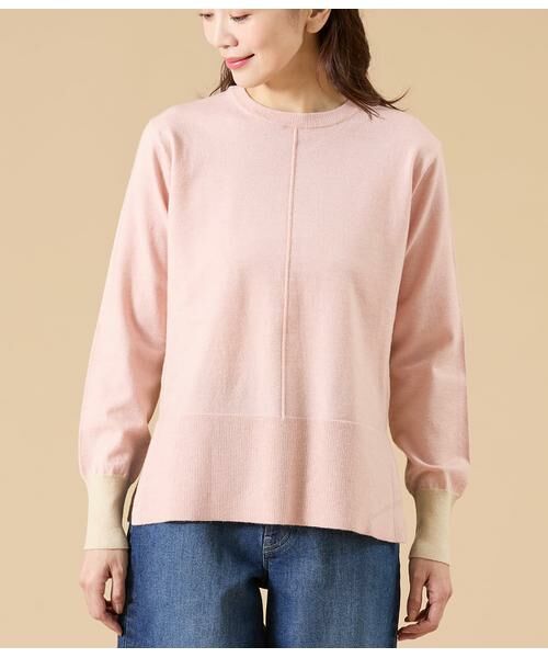 NEWYORKER / ニューヨーカー ニット・セーター | ウール天竺 バイカラーニットプルオーバー | 詳細9