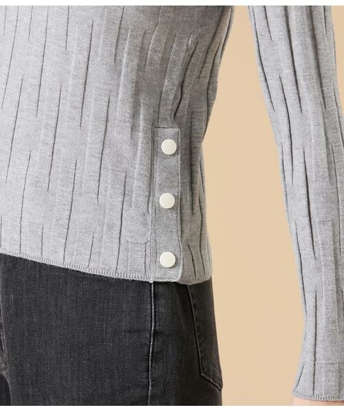 NEWYORKER / ニューヨーカー ニット・セーター | レーヨンポリエステルリブ サイドボタンニットプルオーバー | 詳細3
