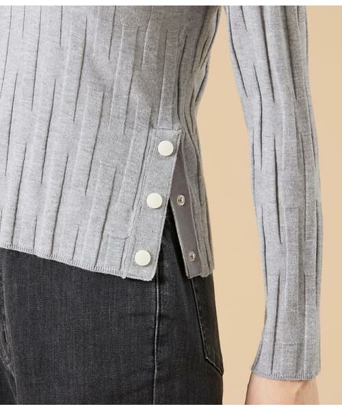 NEWYORKER / ニューヨーカー ニット・セーター | レーヨンポリエステルリブ サイドボタンニットプルオーバー | 詳細4