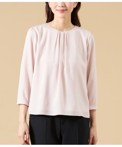 NEWYORKER / ニューヨーカー カットソー | TR天竺＆ストレッチデシン ドッキングブラウス | 詳細15