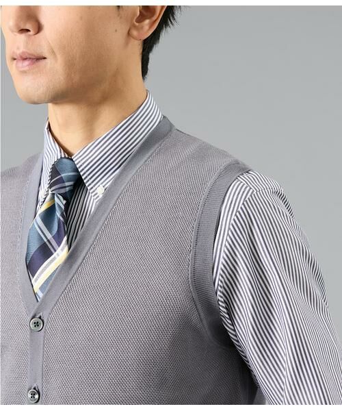 NEWYORKER / ニューヨーカー ベスト | Vネック 前開きニットベスト | 詳細3