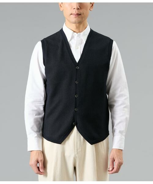 NEWYORKER / ニューヨーカー ベスト | Vネック 前開きニットベスト | 詳細7