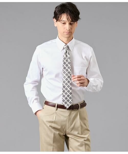 NEWYORKER / ニューヨーカー シャツ・ブラウス | NY CARE FREE・SUPIMA COTTON ダイヤドビー 長袖ボタンダウンシャツ（ホワイト）