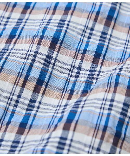 NEWYORKER / ニューヨーカー シャツ・ブラウス | サッカー ネイビーチェック 長袖ショートボタンダウンシャツ | 詳細6