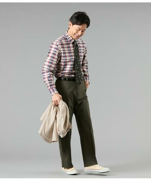 NEWYORKER / ニューヨーカー シャツ・ブラウス | サッカー デジタルミックスカラーチェック 長袖ショートボタンダウンシャツ | 詳細5