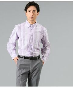 NEWYORKER / ニューヨーカー シャツ・ブラウス | サッカー マルチストライプ 長袖ショートボタンダウンシャツ