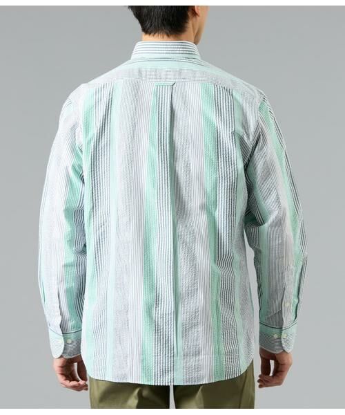 NEWYORKER / ニューヨーカー シャツ・ブラウス | サッカー マルチストライプ 長袖ショートボタンダウンシャツ | 詳細2