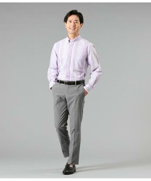 NEWYORKER / ニューヨーカー シャツ・ブラウス | サッカー マルチストライプ 長袖ショートボタンダウンシャツ | 詳細8