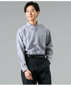 NEWYORKER / ニューヨーカー シャツ・ブラウス | ジャカード ストライプ 長袖カッタウェイカラーシャツ