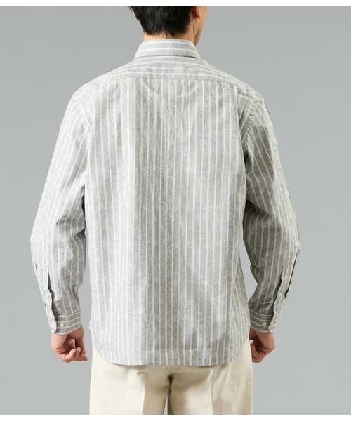 NEWYORKER / ニューヨーカー シャツ・ブラウス | ジャカード ストライプ 長袖カッタウェイカラーシャツ | 詳細2