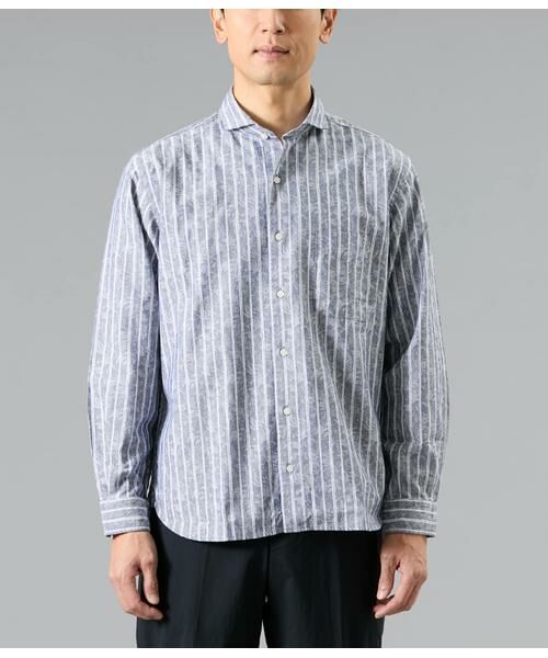 NEWYORKER / ニューヨーカー シャツ・ブラウス | ジャカード ストライプ 長袖カッタウェイカラーシャツ | 詳細8