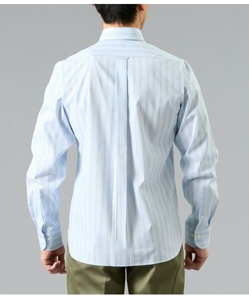 NEWYORKER / ニューヨーカー シャツ・ブラウス | NY FitEase サックスオルタネイトストライプ 長袖ショートボタンダウンシャツ | 詳細2