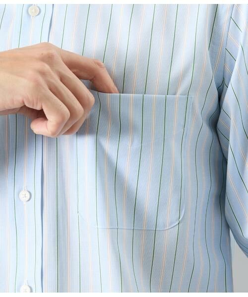 NEWYORKER / ニューヨーカー シャツ・ブラウス | NY FitEase サックスオルタネイトストライプ 長袖ショートボタンダウンシャツ | 詳細3