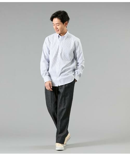 NEWYORKER / ニューヨーカー シャツ・ブラウス | NY FitEase オルタネイトストライプ 長袖ショートボタンダウンシャツ | 詳細5