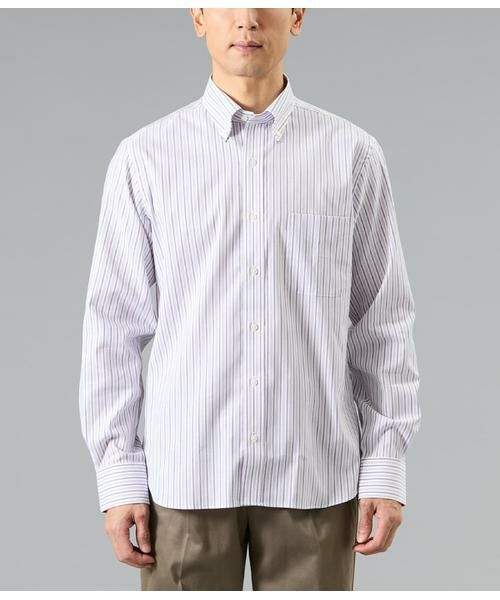 NEWYORKER / ニューヨーカー シャツ・ブラウス | NY FitEase オルタネイトストライプ 長袖ショートボタンダウンシャツ | 詳細8