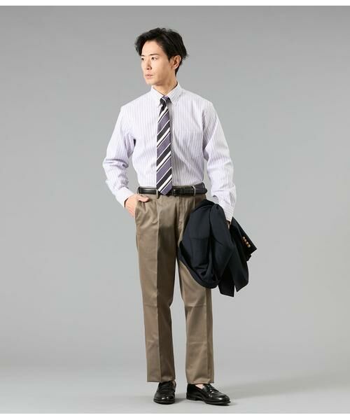 NEWYORKER / ニューヨーカー シャツ・ブラウス | NY FitEase オルタネイトストライプ 長袖ショートボタンダウンシャツ | 詳細9