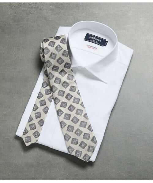 NEWYORKER / ニューヨーカー ネクタイ | Fossati アムンゼン スクエア ネクタイ（アイボリー）