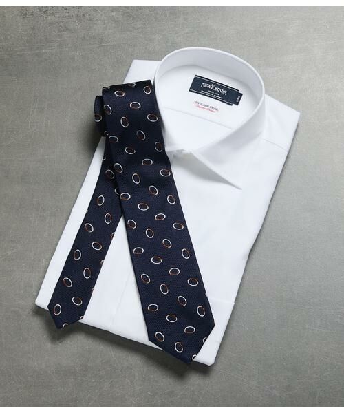 NEWYORKER / ニューヨーカー ネクタイ | Classico Seta サークル フレスコ ネクタイ（ネイビー）