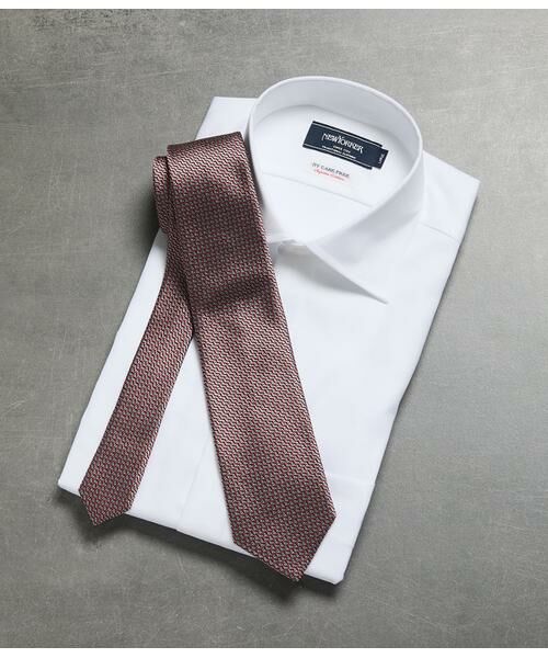 NEWYORKER / ニューヨーカー ネクタイ | Mantero カラージオメトリック ネクタイ（オレンジ）