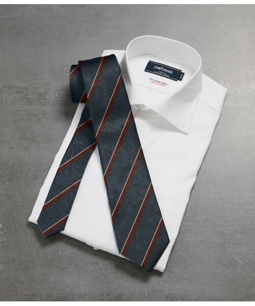 NEWYORKER / ニューヨーカー ネクタイ | ピンチェック×ストライプ ネクタイ（ネイビー）