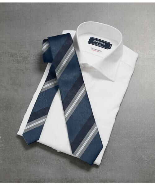 NEWYORKER / ニューヨーカー ネクタイ | カラーマルチストライプ ネクタイ（ブルー）