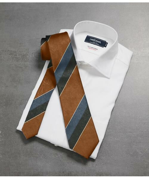 NEWYORKER / ニューヨーカー ネクタイ | ワイドストライプ ネクタイ（オレンジ）