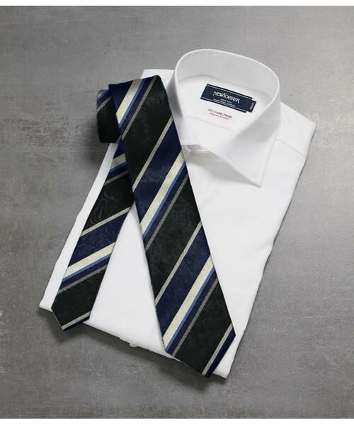 NEWYORKER / ニューヨーカー ネクタイ | ミックスモチーフストライプ ネクタイ（ブルー）