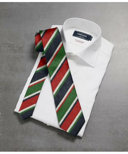 NEWYORKER / ニューヨーカー ネクタイ | ハンプトンストライプ ネクタイ（グリーン）