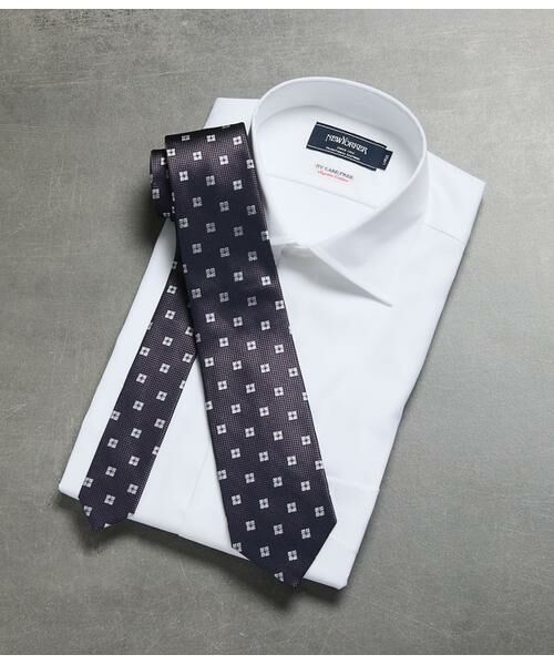 NEWYORKER / ニューヨーカー ネクタイ | スクエアモチーフオックス ネクタイ（ピンク）