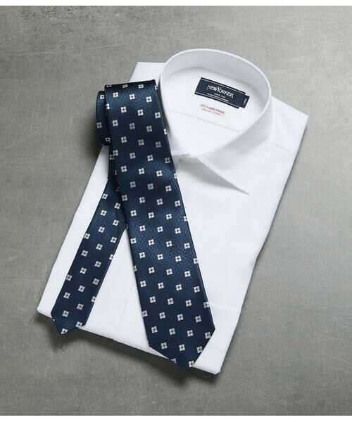 NEWYORKER / ニューヨーカー ネクタイ | スクエアモチーフオックス ネクタイ（ブルー）