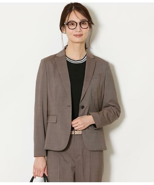 NEWYORKER / ニューヨーカー テーラードジャケット | ウールピンヘッド 1釦テーラードジャケット（ブラウン）