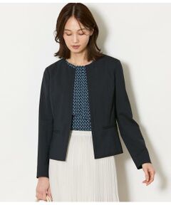 NEWYORKER / ニューヨーカー テーラードジャケット | ウールピンヘッド 1ホックノーカラージャケット