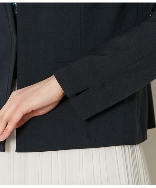 NEWYORKER / ニューヨーカー テーラードジャケット | ウールピンヘッド 1ホックノーカラージャケット | 詳細4