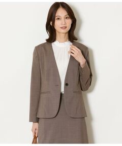 NEWYORKER / ニューヨーカー テーラードジャケット | ウールピンヘッド 1釦カラーレスジャケット