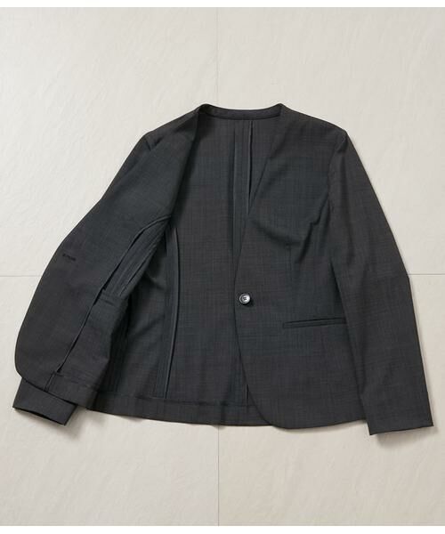 NEWYORKER / ニューヨーカー テーラードジャケット | ウールピンヘッド 1釦カラーレスジャケット | 詳細6