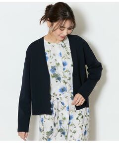 NEWYORKER / ニューヨーカー ニット・セーター | レーヨンナイロン総針 カラーレスニットジャケット