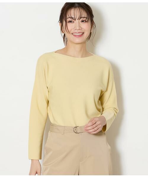 NEWYORKER / ニューヨーカー ニット・セーター | TCホールガーメント(R)  ボートネックニットプルオーバー（クリーム）