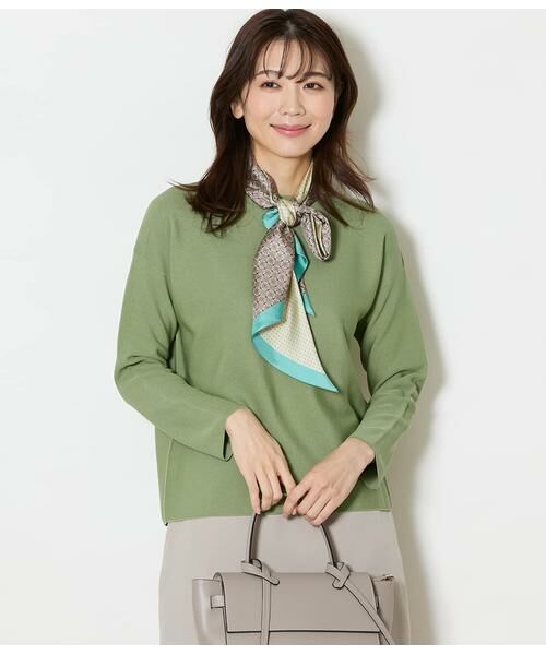 NEWYORKER / ニューヨーカー ニット・セーター | TCホールガーメント(R)  ボートネックニットプルオーバー（ライトグリーン）