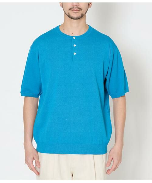 NEWYORKER / ニューヨーカー Tシャツ | ヘンリーネック ハーフスリーブニット | 詳細7