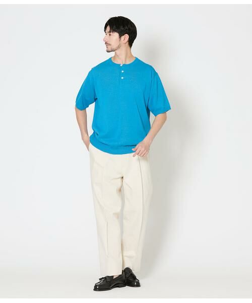 NEWYORKER / ニューヨーカー Tシャツ | ヘンリーネック ハーフスリーブニット | 詳細8