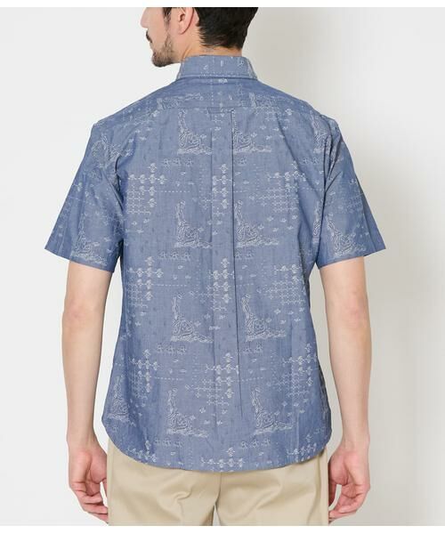 NEWYORKER / ニューヨーカー シャツ・ブラウス | ペイズリージャカード 半袖ショートボタンダウンシャツ | 詳細2