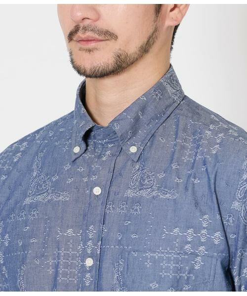 NEWYORKER / ニューヨーカー シャツ・ブラウス | ペイズリージャカード 半袖ショートボタンダウンシャツ | 詳細3