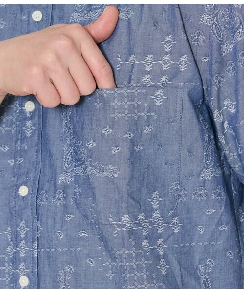 NEWYORKER / ニューヨーカー シャツ・ブラウス | ペイズリージャカード 半袖ショートボタンダウンシャツ | 詳細4