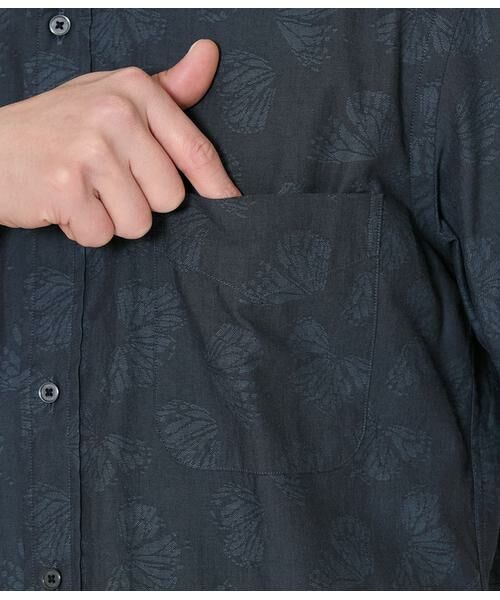 NEWYORKER / ニューヨーカー シャツ・ブラウス | バタフライジャカード 半袖ショートボタンダウンシャツ | 詳細4