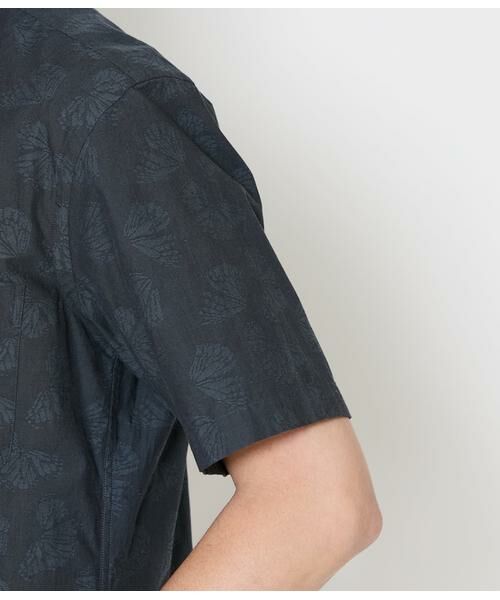 NEWYORKER / ニューヨーカー シャツ・ブラウス | バタフライジャカード 半袖ショートボタンダウンシャツ | 詳細5