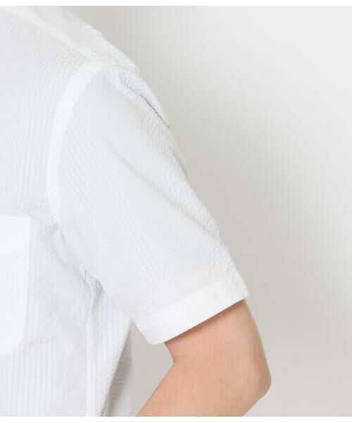 NEWYORKER / ニューヨーカー シャツ・ブラウス | ランダムサッカー 半袖ショートボタンダウンシャツ | 詳細5